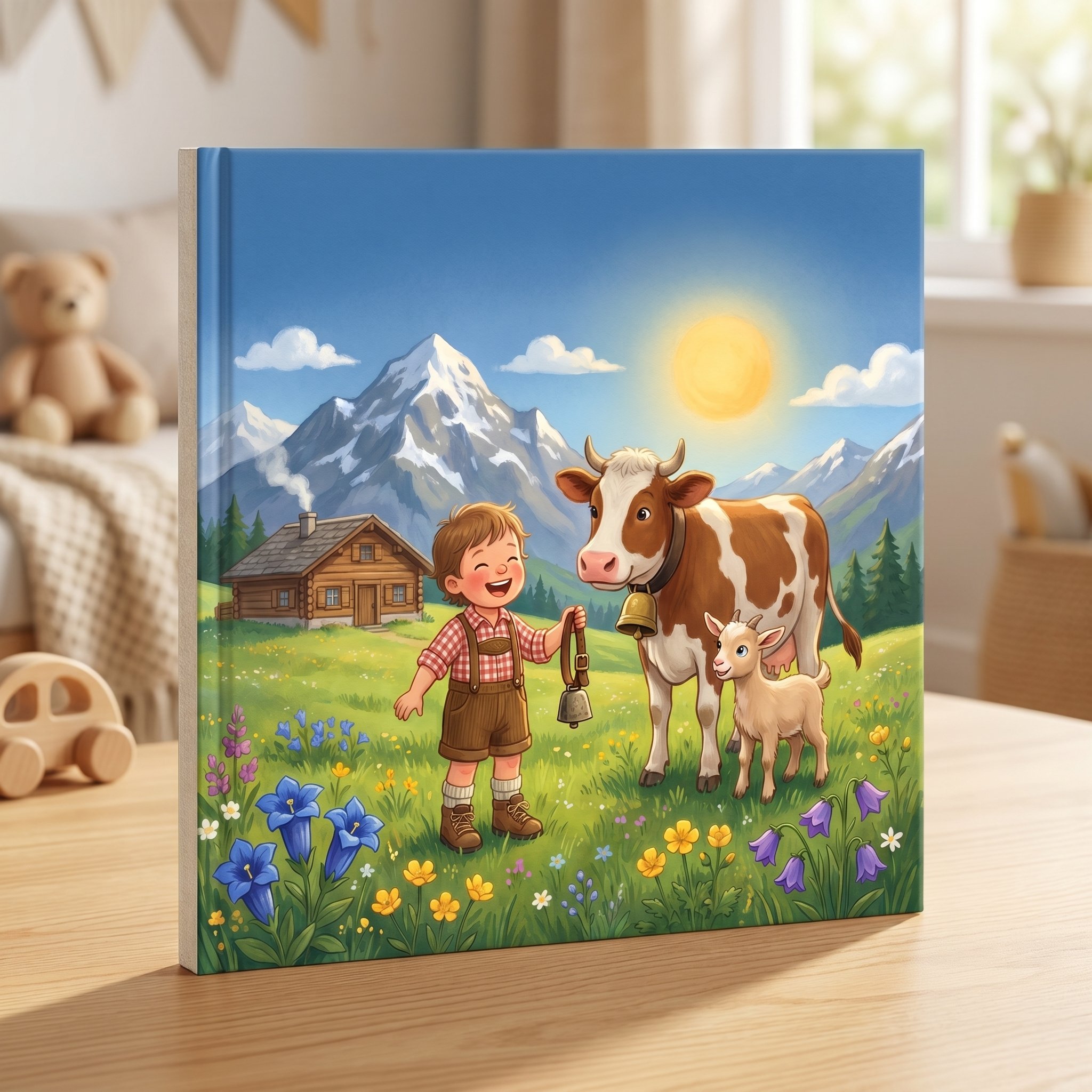 «Lina auf der Alp» als gebundenes Hardcover-Buch auf einem Tisch